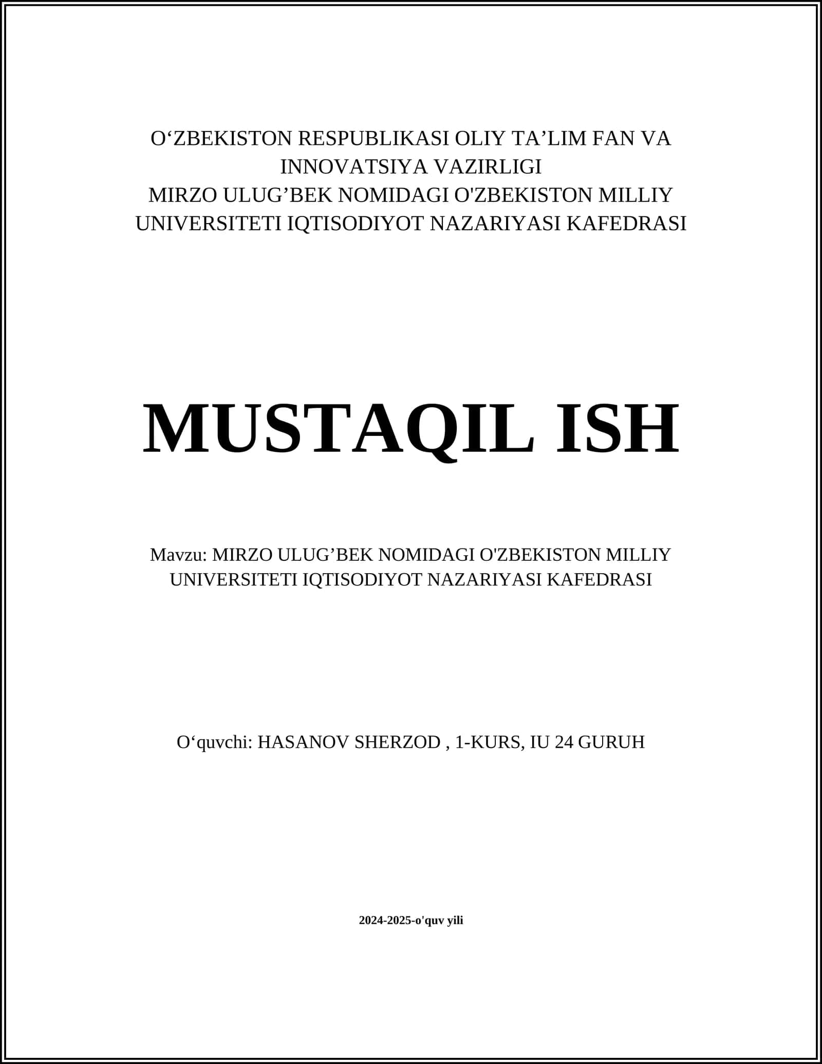Iqtisodiyot nazariyasi