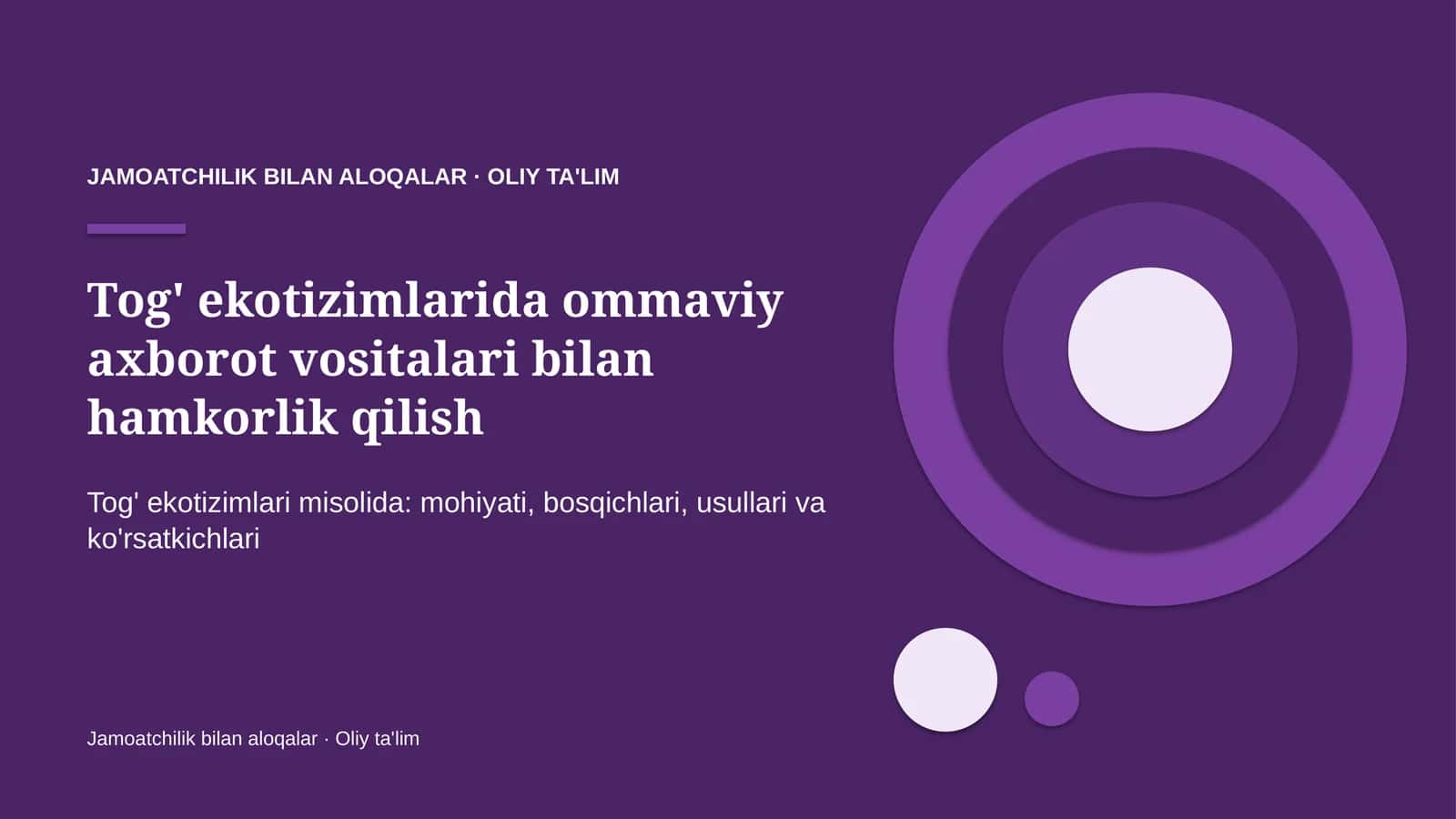 [Tog' ekotizimlarida ommaviy axborot vositalari bilan hamkorlik qilish]