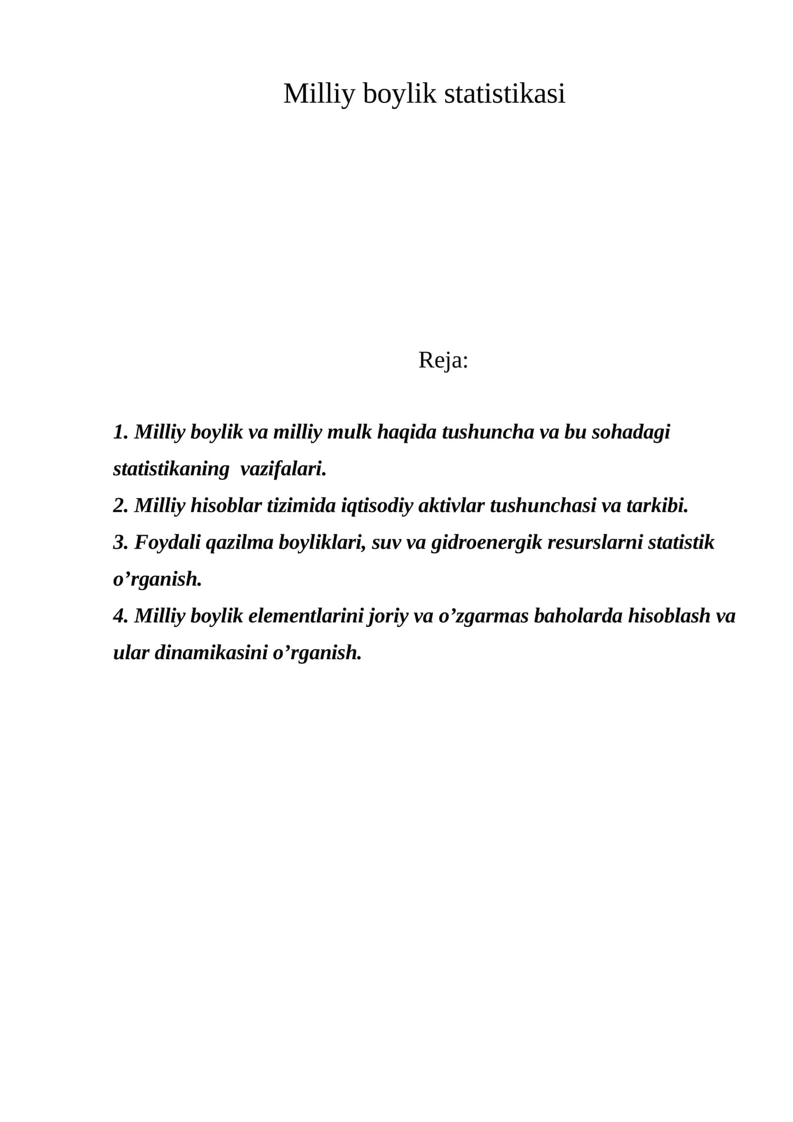Milliy boylik statistikasi