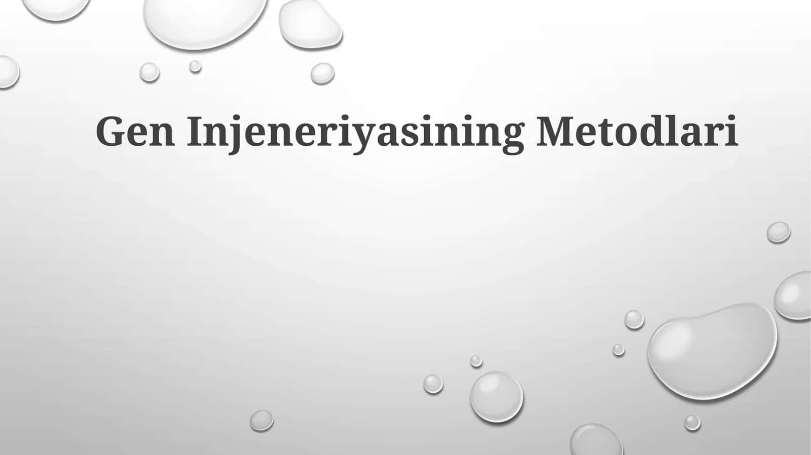 GenInjeneriyasiningMetodlari