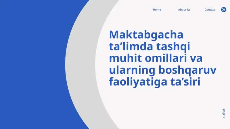 Maktabgacha ta’limda tashqi muhit omillari va ularning boshqaruv faoliyatiga ta’siri