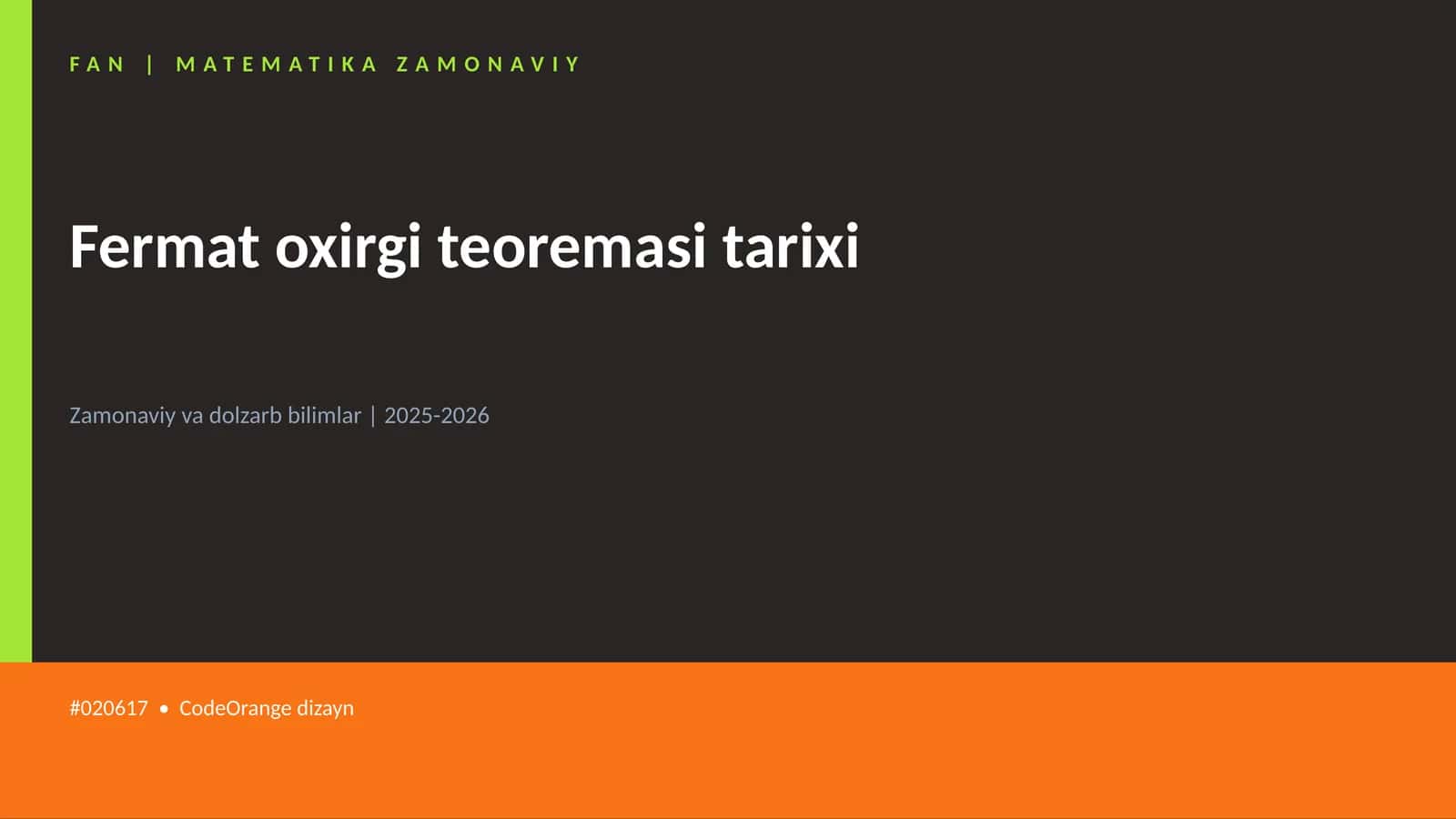 Fermat oxirgi teoremasi tarixi