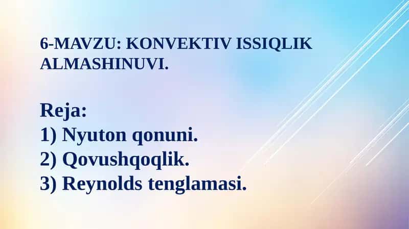 Konvektiv issiqlik almashinuvi