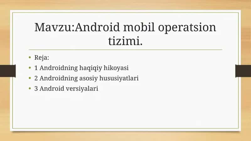 Android mobil operatsion tizimi