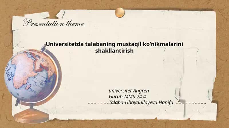 Universitetda talabaning mustaqil koʻnikmalarini shakllantirish