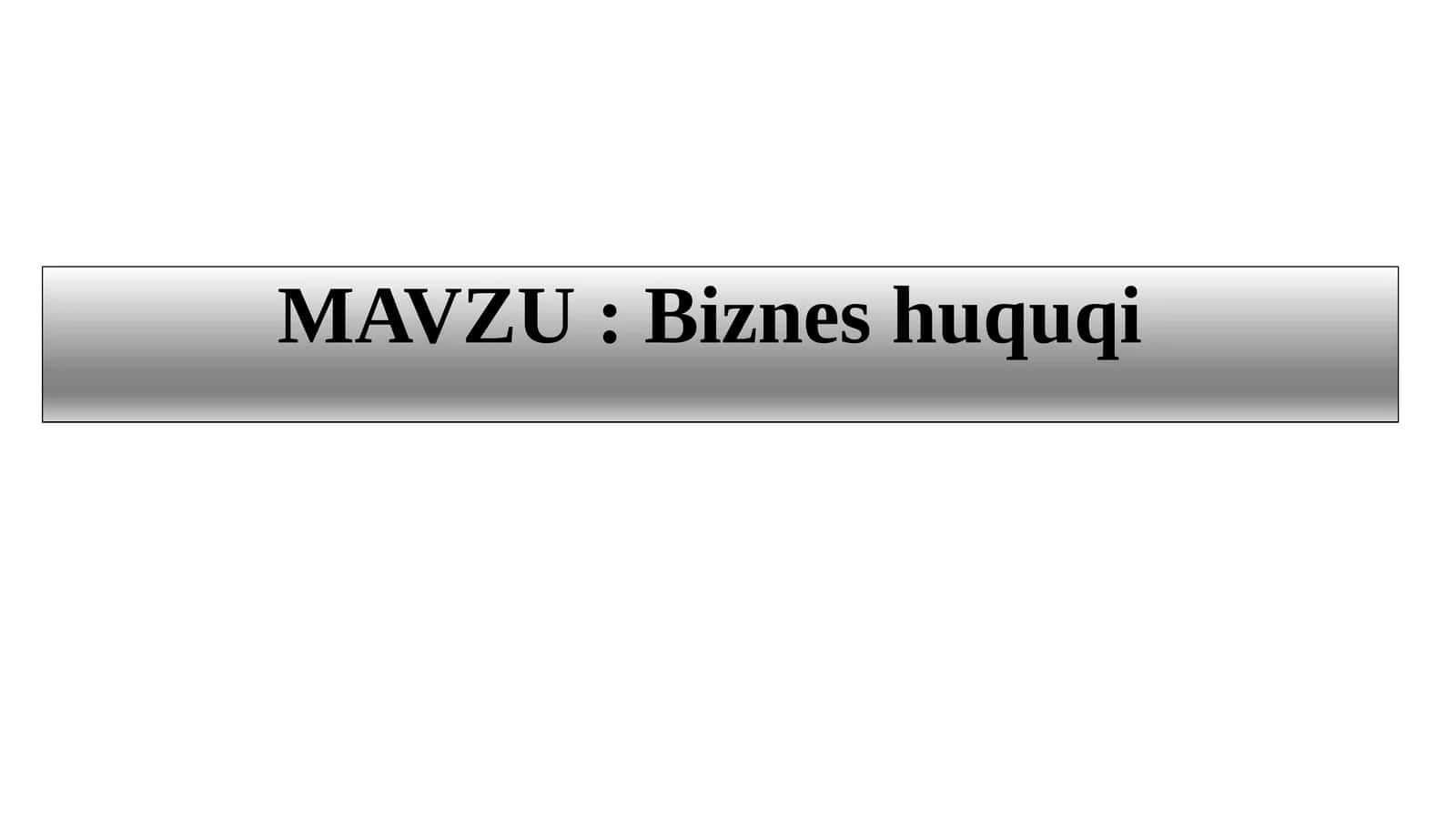 Biznes huquqi