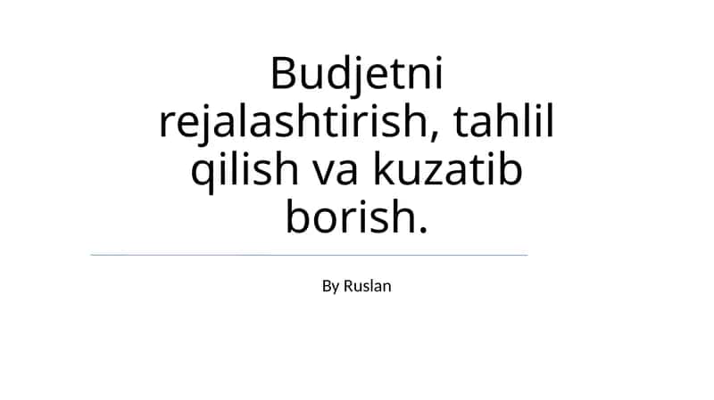Byudjet tahlili