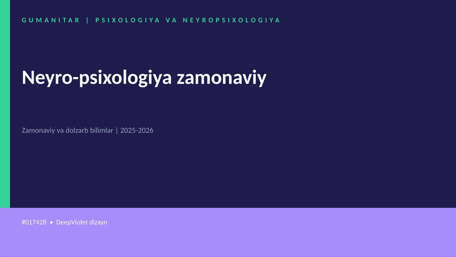 Neyro-psixologiya zamonaviy