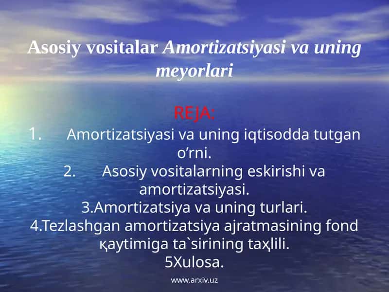Asosiy vositalar