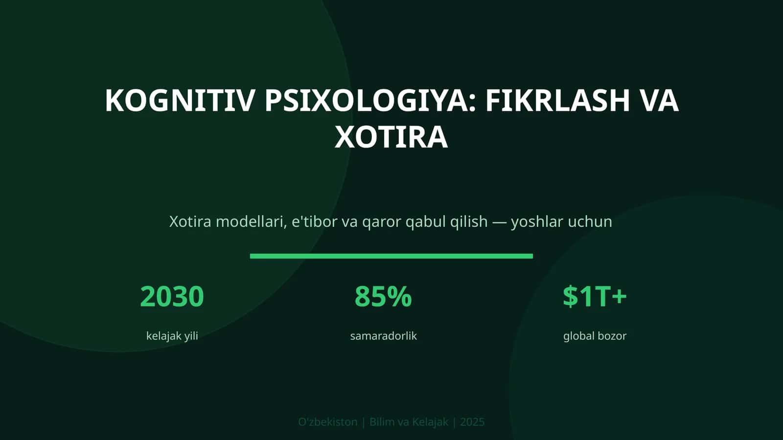 KOGNITIV PSIXOLOGIYA: FIKRLASH VA XOTIRA