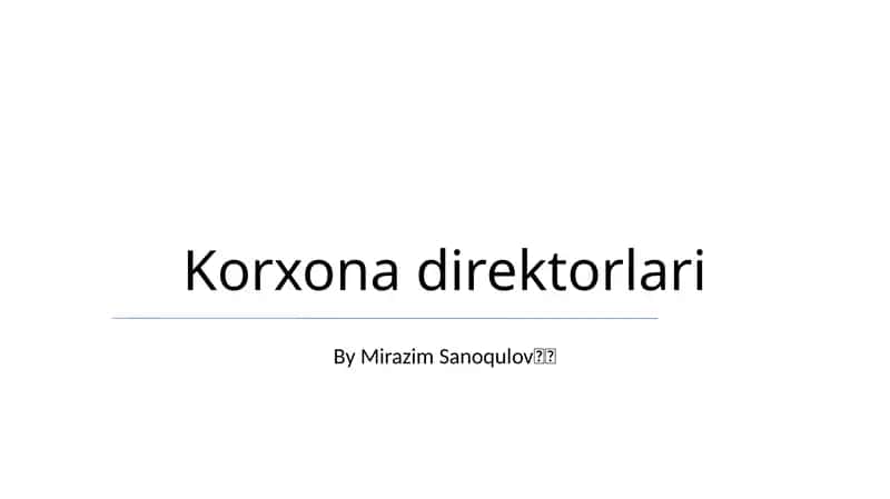 Korxona direktorlari