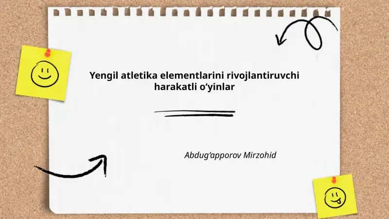 Yengil atletika elementlarini rivojlantiruvchi harakatli o‘yinlar