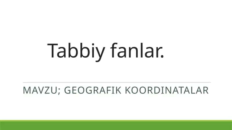 Geografik koordinatalar