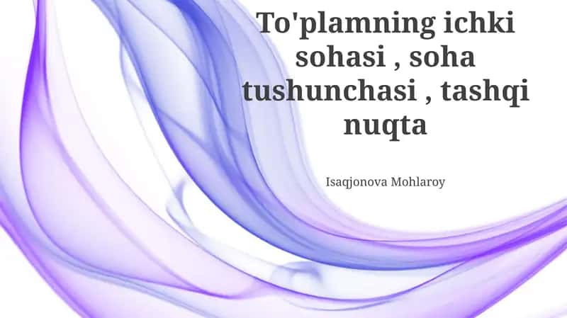 To'plamning ichki sohasi