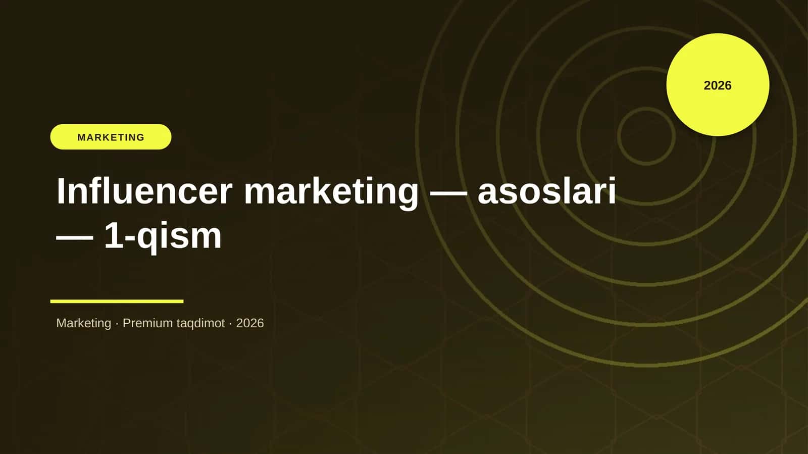 Influencer marketing — asoslari — 1-qism