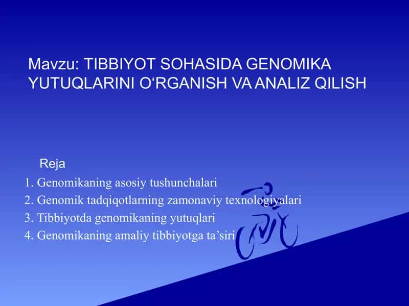 TIBBIYOT SOHASIDA GENOMIKA YUTUQLARINI O‘RGANISH VA ANALIZ QILISH