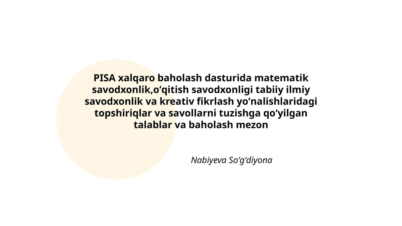 PISA xalqaro baholash dasturi