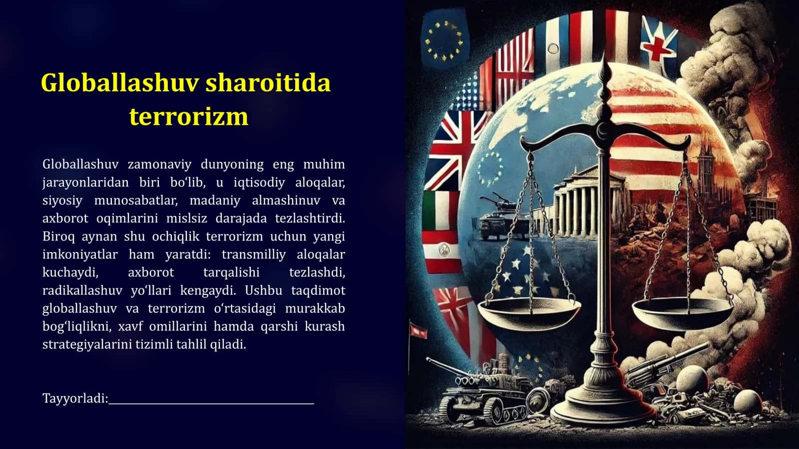 Globallashuv sharoiti da terrorizm