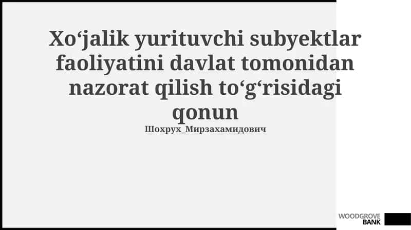 Davlat nazorati va boshqaruv