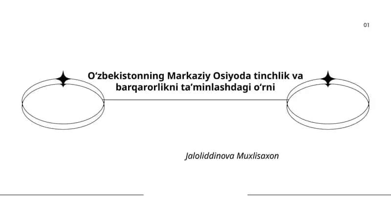 Oʻzbekistonning Markaziy Osiyoda tinchlik va barqarorlikni taʼminlashdagi oʻrni