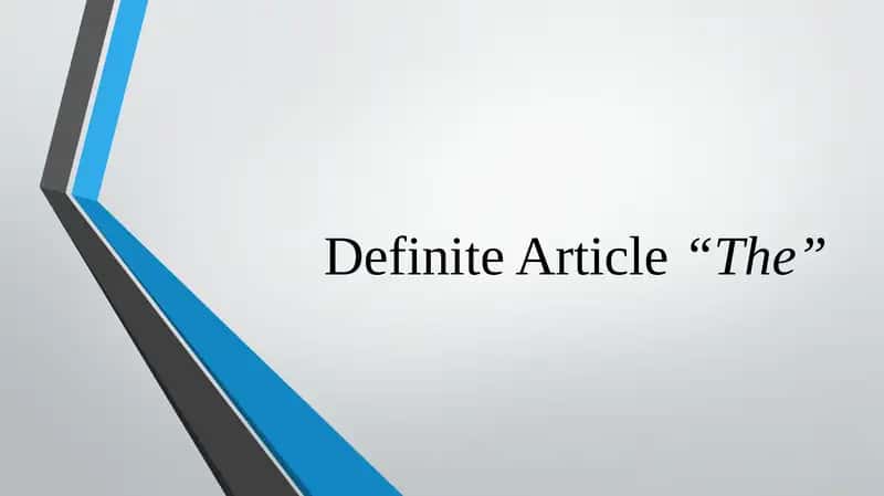 Definite Article“The”