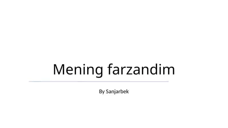 Mening farzandim