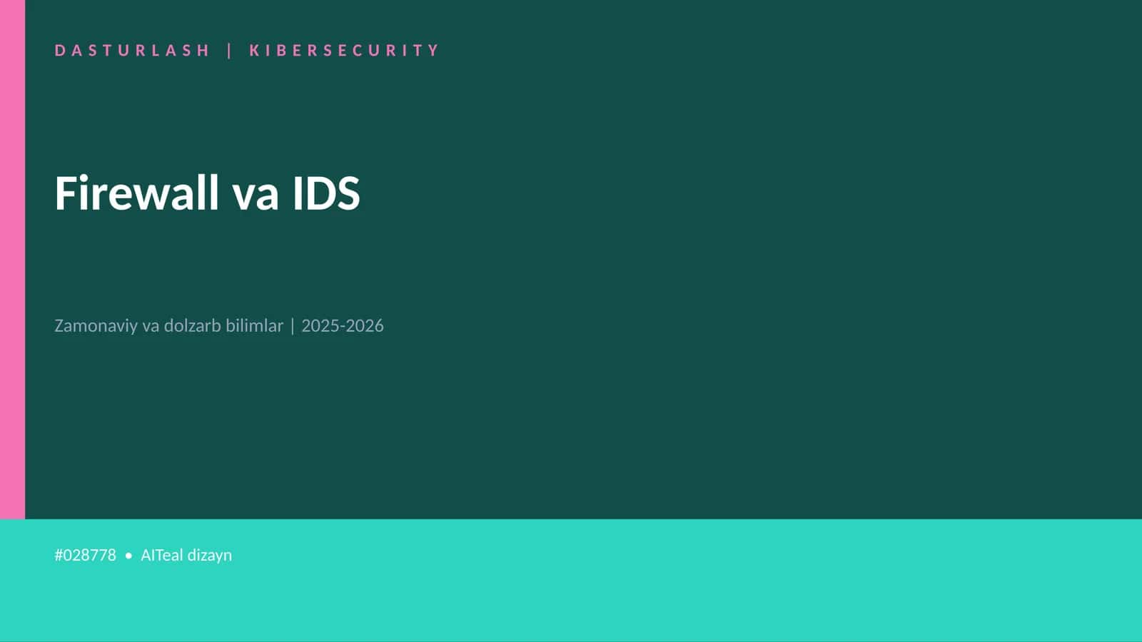Firewall va IDS