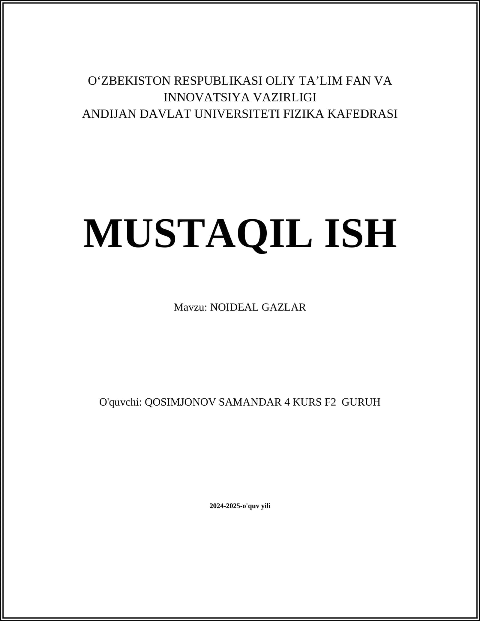 NOIDEAL GAZLAR