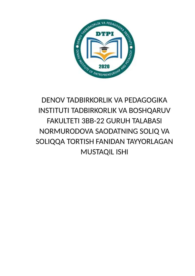 Mahalliy Tushum Daromadlarida Soliq Tushumlari Samaradorligini O'rganish