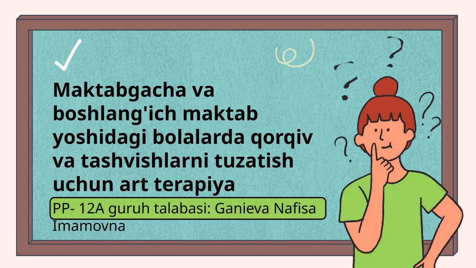 Maktabgacha va boshlang'ich maktab yoshidagi bolalarda qorqiv va tashvishlarni tuzatish uchun art terapiya