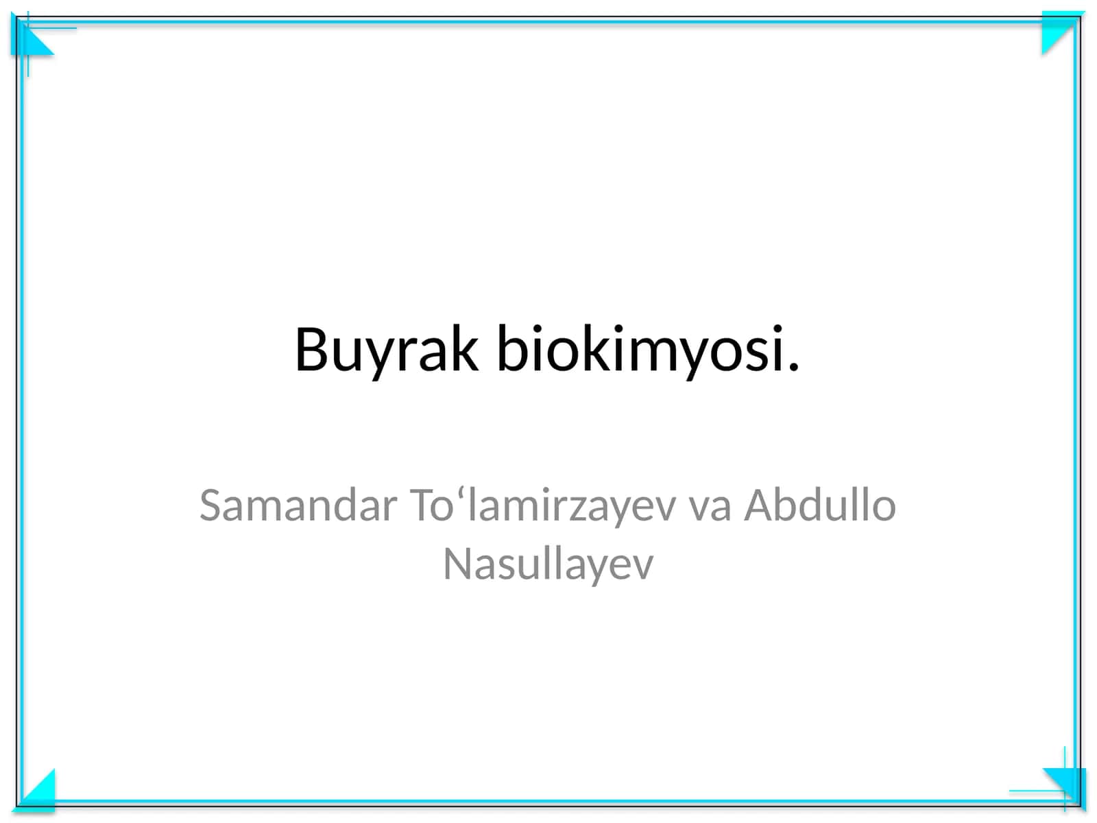 Buyrak biokimyosi
