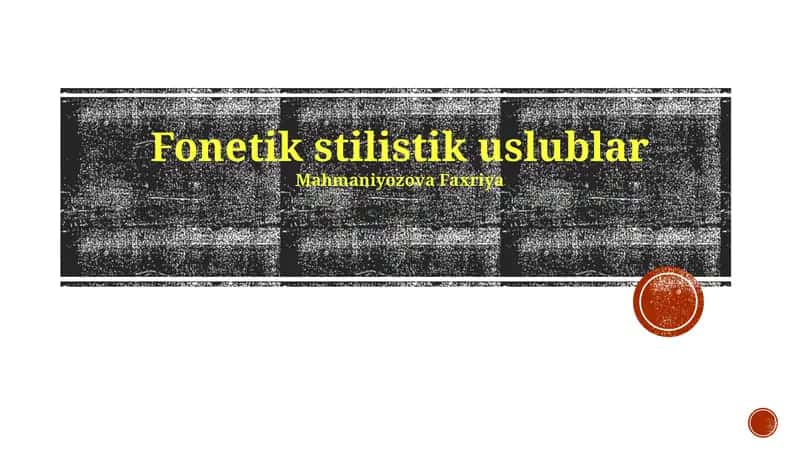 Fonetik stilistik uslublar
