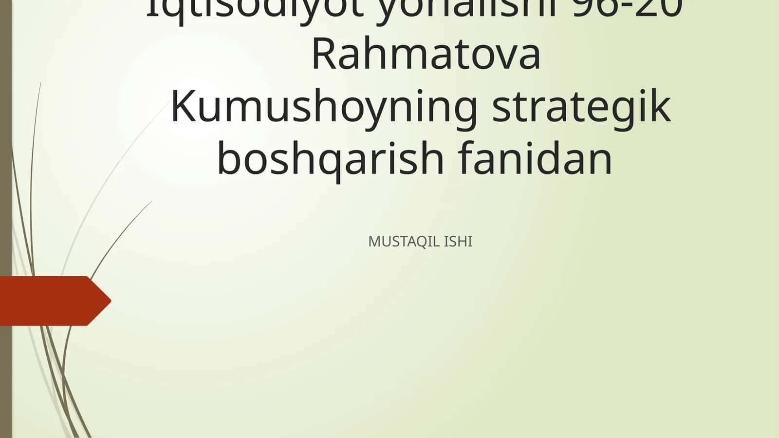 STRATEGIYA NI QUVVATLOVCHI KORPORATIV MADANIYAT YARATISH