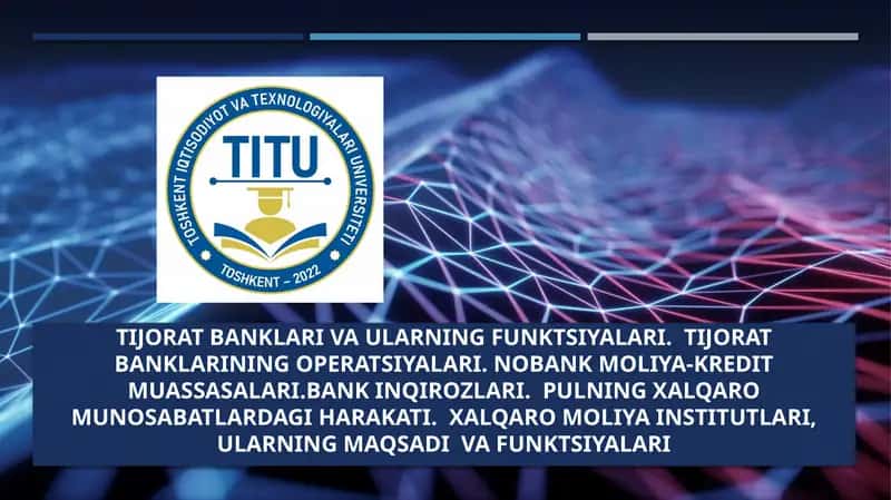 Tijorat banklari va ularning funktsiyalari