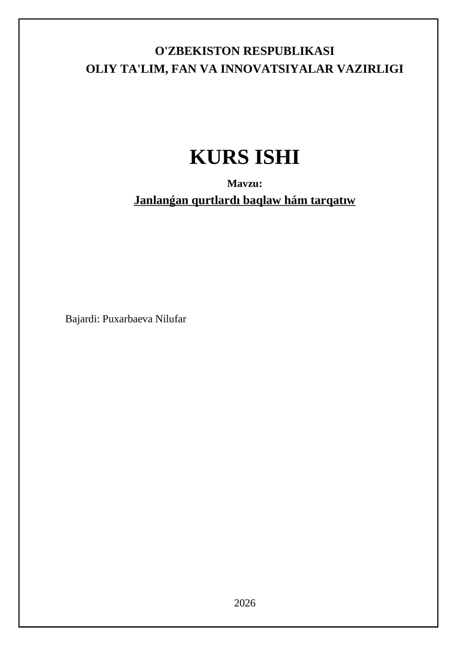 Janlanǵan qurtlardı baqlaw hám tarqatıw