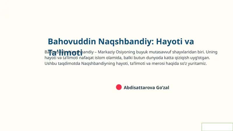 Naqshbandiya tariqatining asosiy prinsiplari