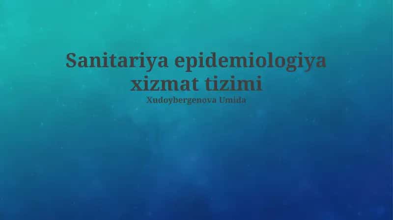 Sanitariya epidemiologiya xizmat tizimi