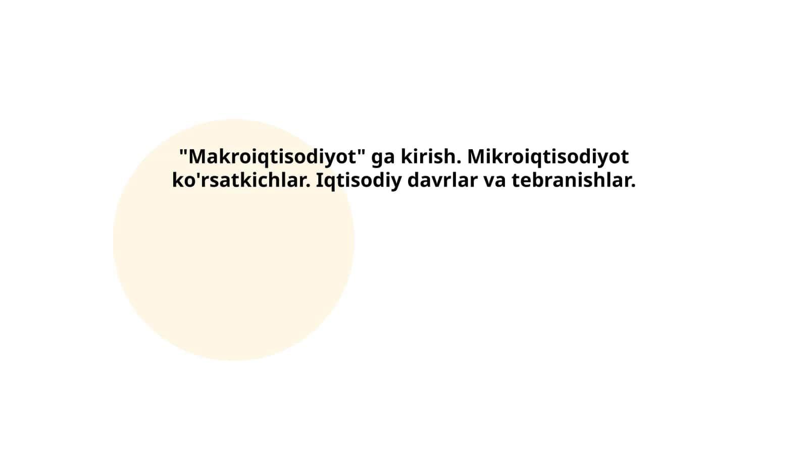 Makroiqtisodiyotning asosiy tushunchalari