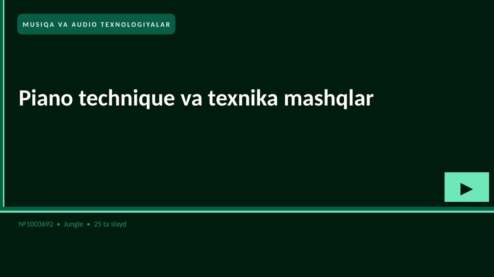 Piano technique va texnika mashqlar