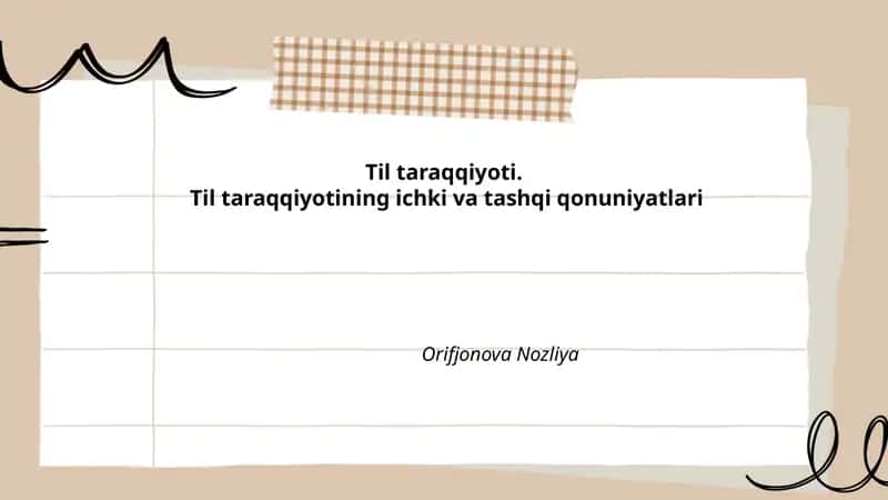Til taraqqiyoti