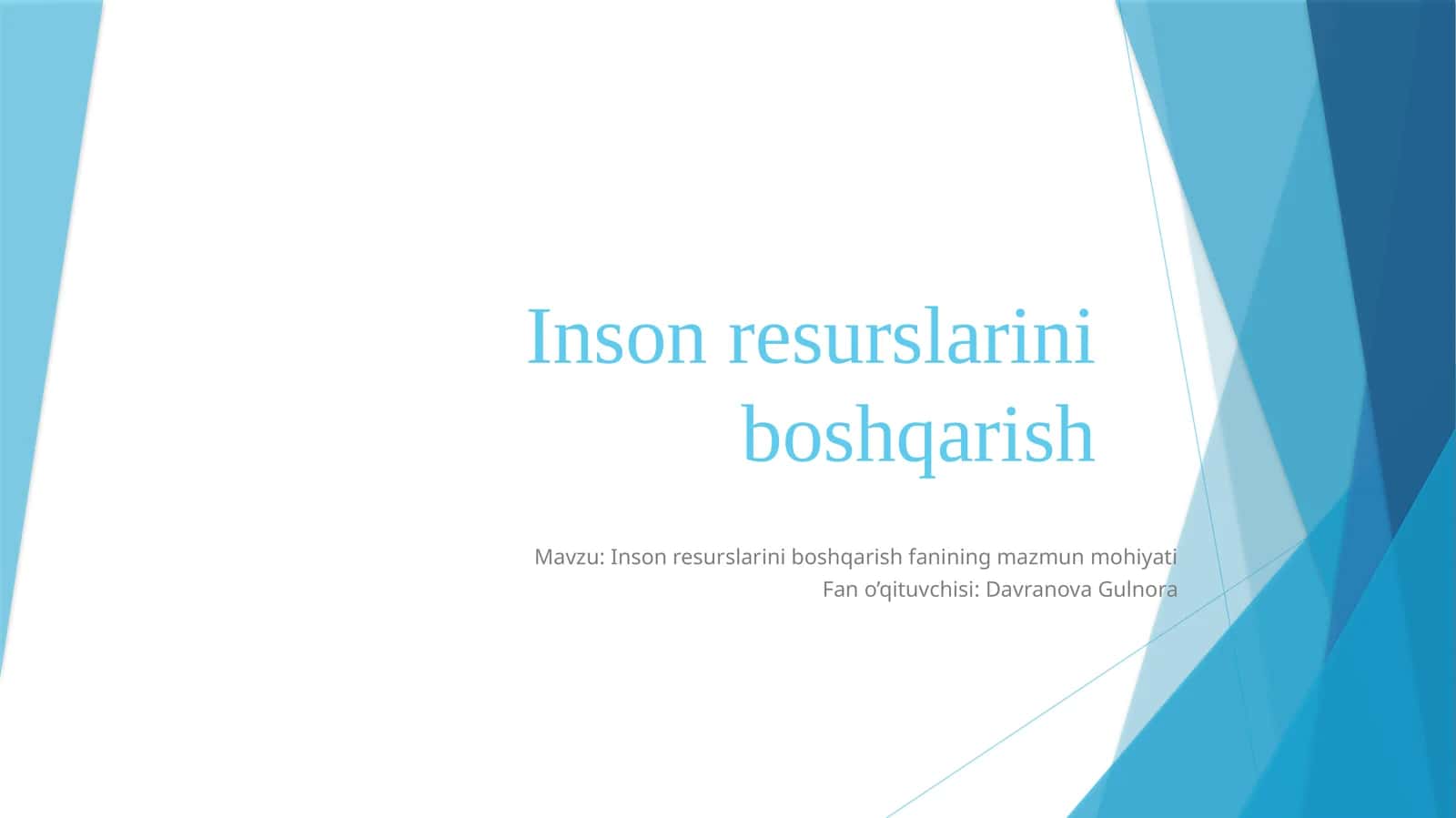 Insonresurslariniboshqarish