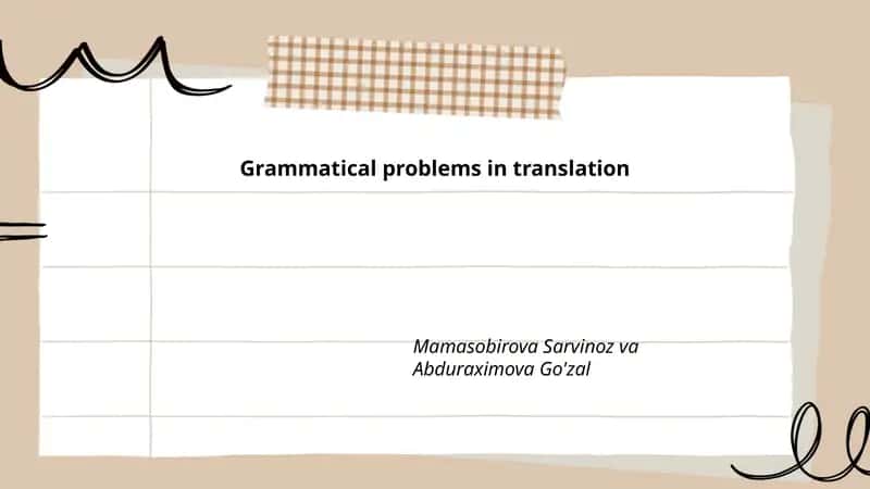 Grammatical problems in translation
