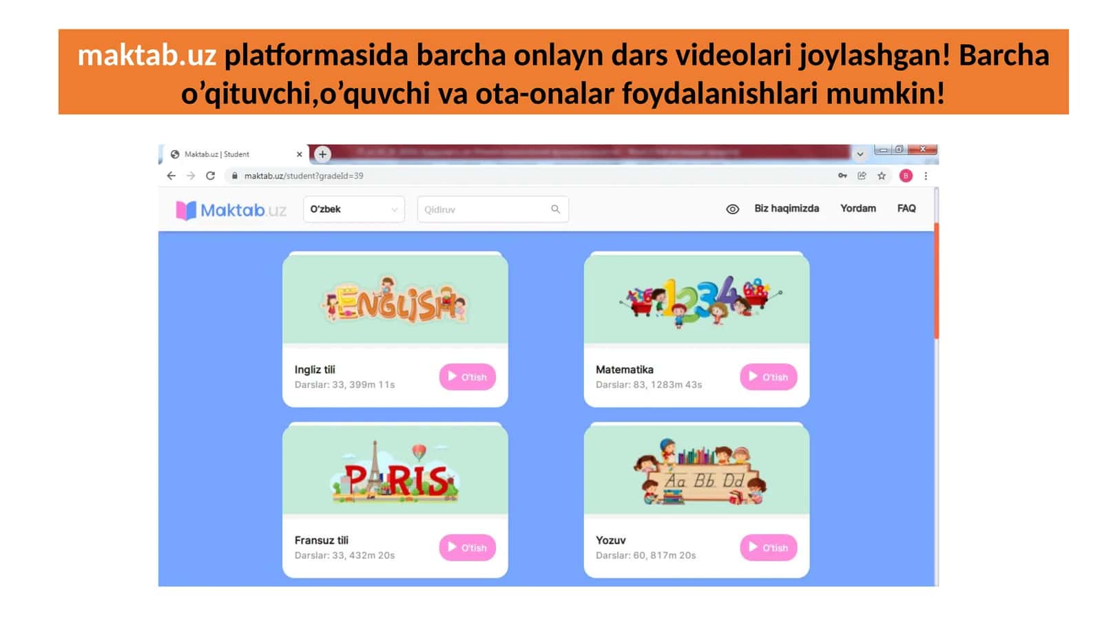 ITSM «Smart Land»interaktivvirtualta’limplatformasi