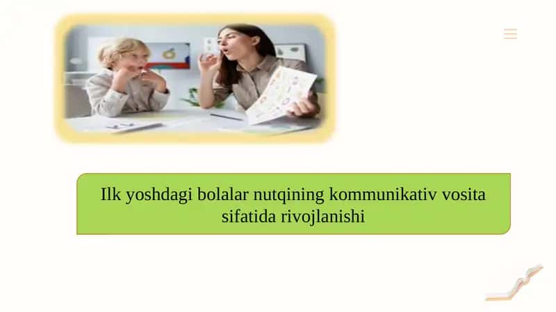 Ilk yoshdagi bolalar nutqining kommunikativ vosita sifatida rivojlanishi
