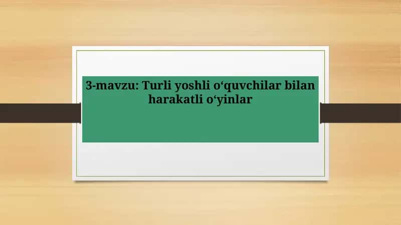 Turli yoshli o‘quvchilar bilan harakatli o‘yinlar