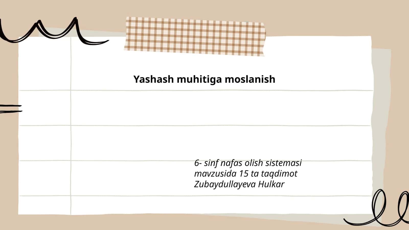 Yashash muhitiga moslanish