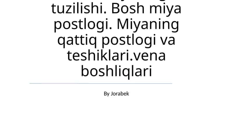 Bosh miyaning tuzilishi
