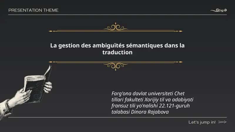 La gestion des ambiguïtés sémantiques dans la traduction