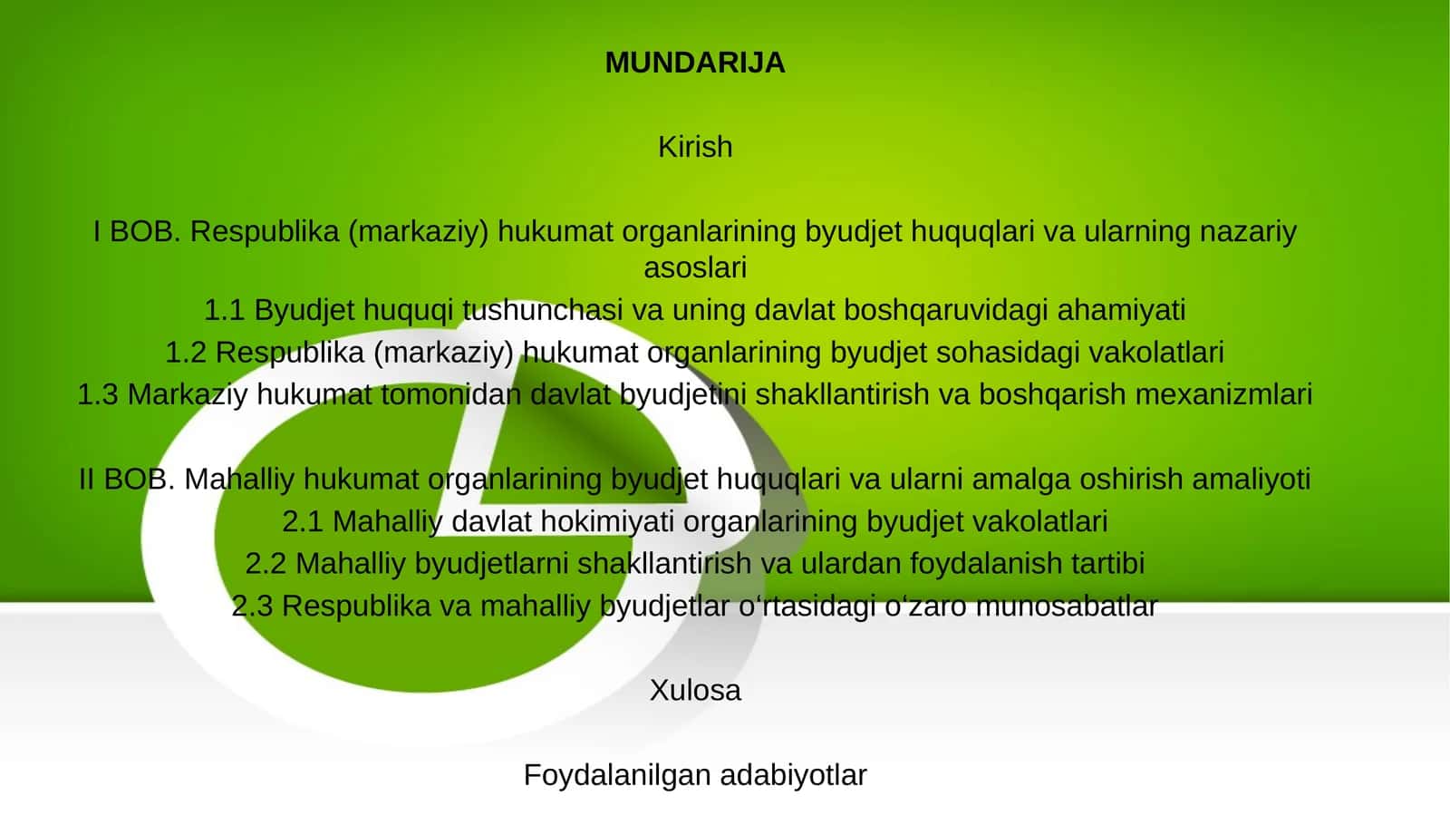 Respublika va mahalliy hokimiyati organlarining byudjet huquqlari