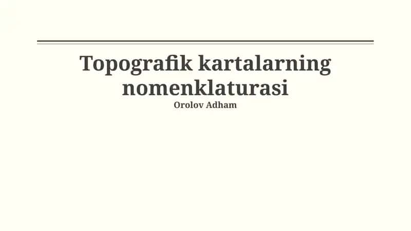 Topografik kartalarning nomenklaturasi